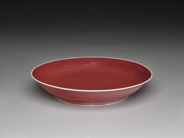 霽紅釉盤