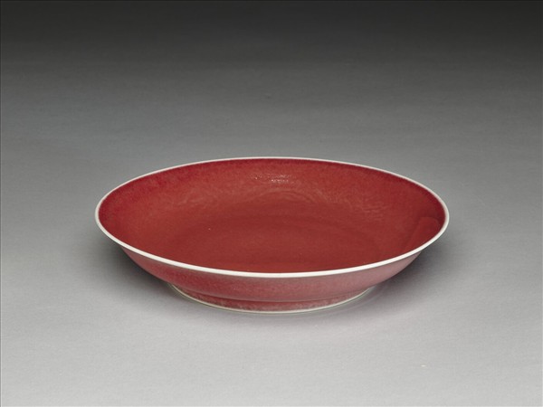 霽紅釉盤