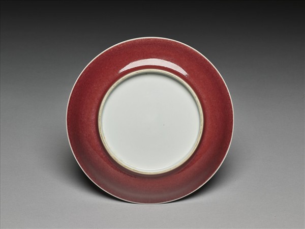 霽紅釉盤