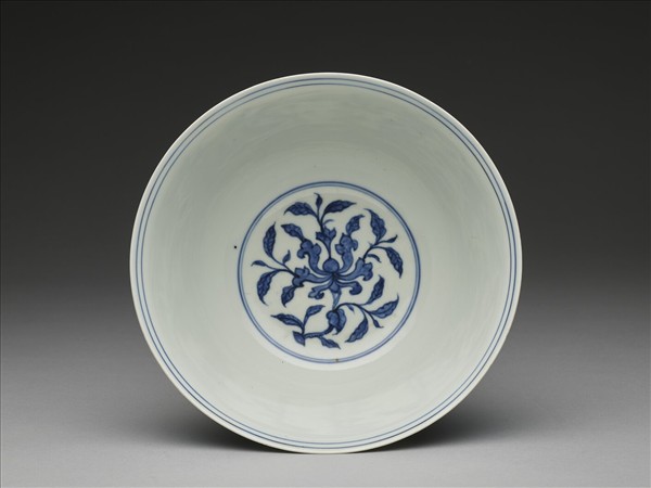 青花茶花紋碗