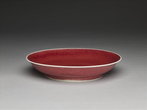 霽紅釉盤