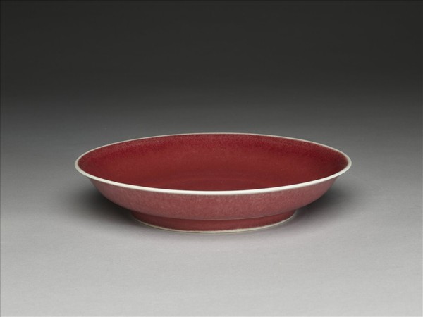 霽紅釉盤