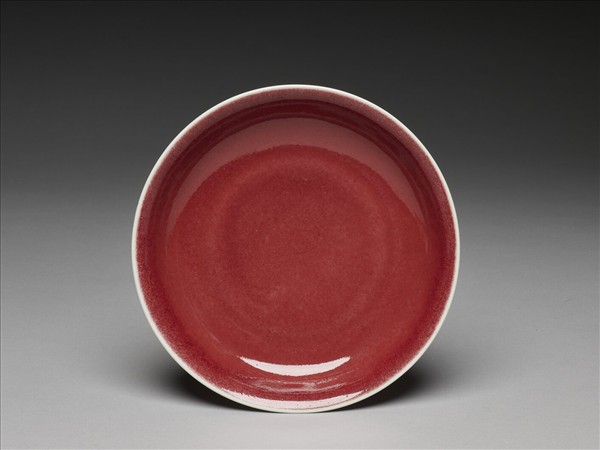 霽紅釉盤