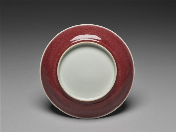 霽紅釉盤