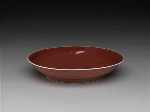 霽紅釉盤