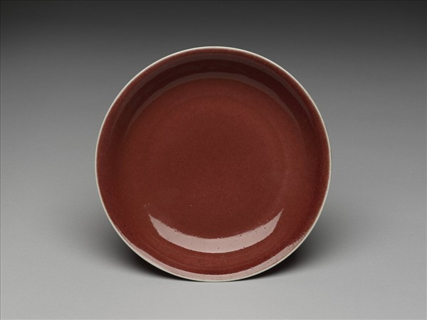霽紅釉盤