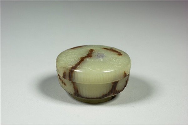 玉直棱紋壽字圓盒