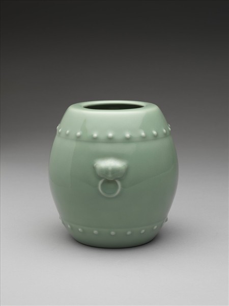 仿龍泉釉鼓式罐