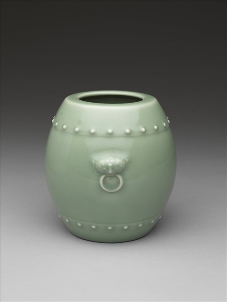 仿龍泉釉鼓式罐