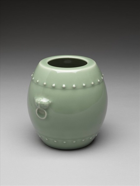 仿龍泉釉鼓式罐