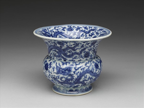 青花龍紋渣斗