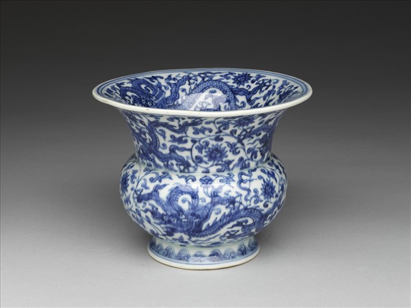 青花龍紋渣斗