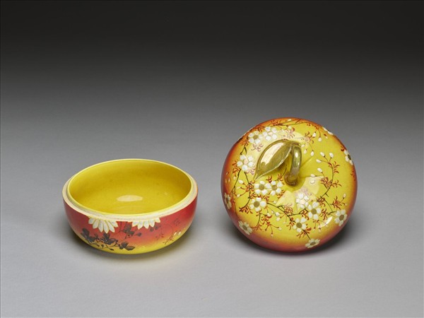 粉彩描金果式盒