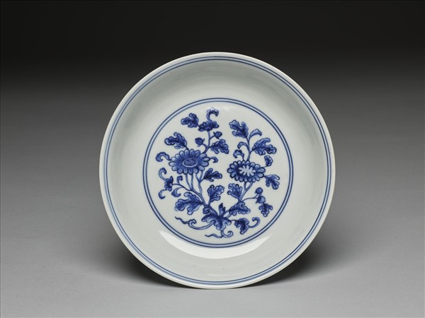 青花四季團花紋盤