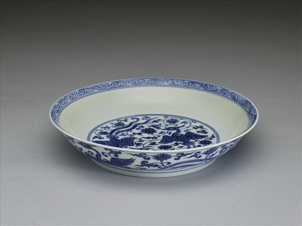 青花鳳凰紋碟
