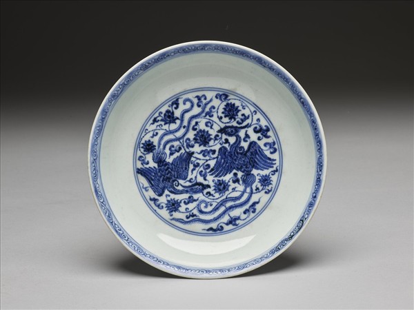 青花鳳凰紋碟