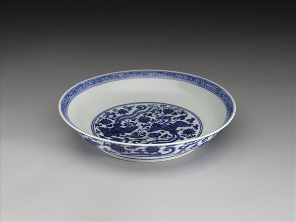 青花鳳凰紋碟