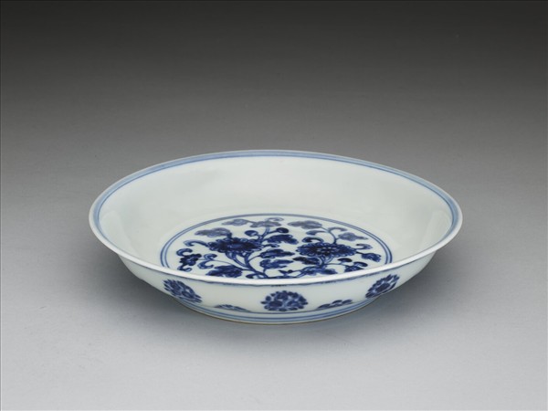青花四季團花紋盤