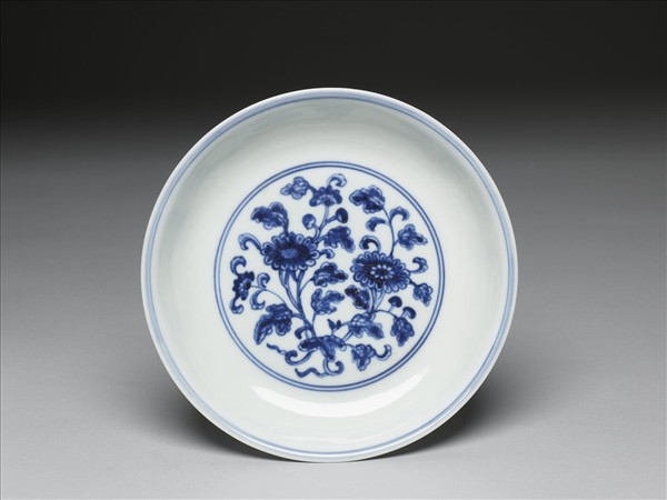 青花四季團花紋盤