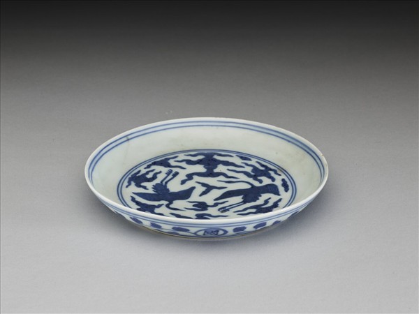青花雲鶴紋盤