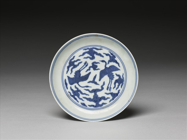 青花雲鶴紋盤