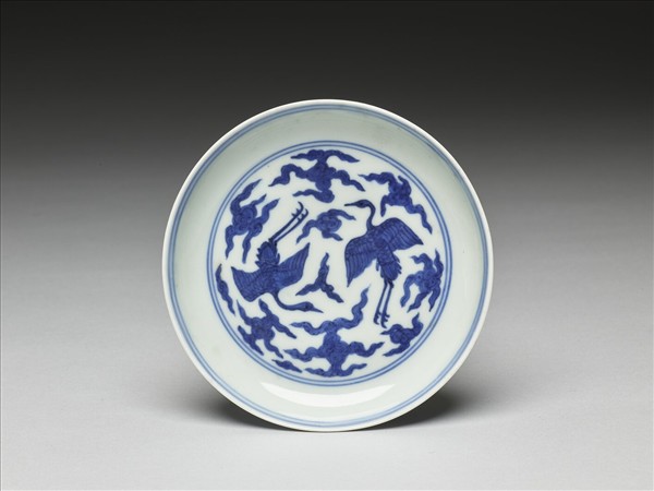 青花雲鶴紋盤