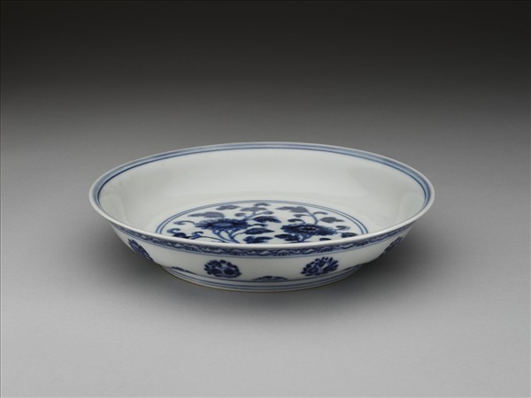 青花四季團花紋盤