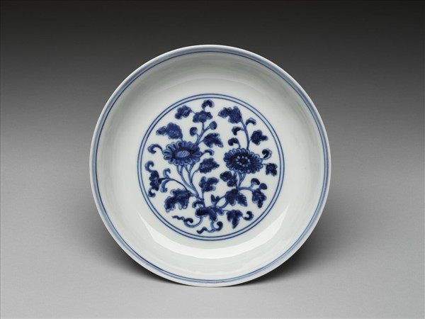 青花四季團花紋盤