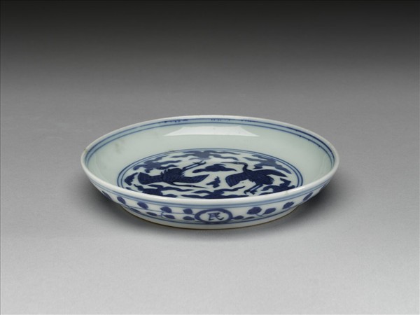 青花雲鶴紋盤