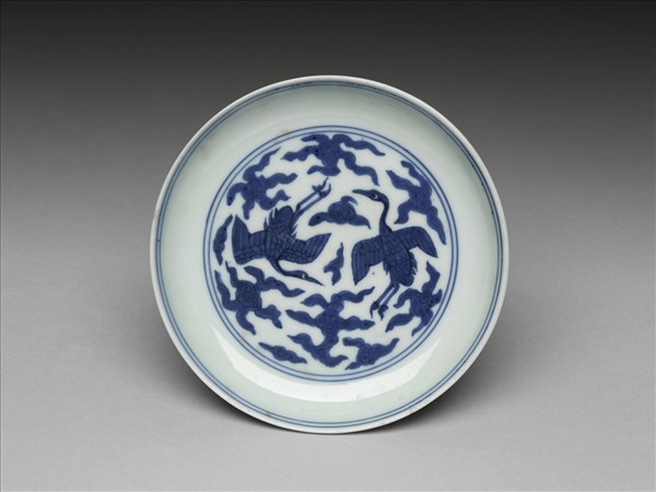 青花雲鶴紋盤