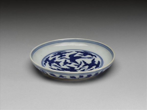 青花雲鶴紋盤