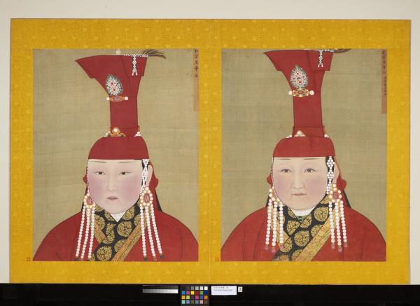 元代后半身像　冊　元仁宗后