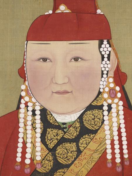 元代后半身像　冊　元仁宗后