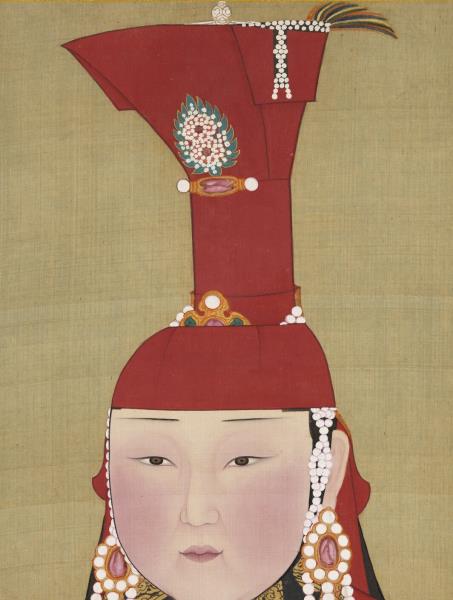 元代后半身像　冊　元仁宗后