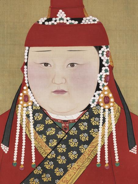 元代后半身像　冊　元寧宗后