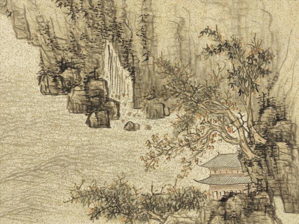 明李流芳畫唐人詩意　冊　元稹遣行詩