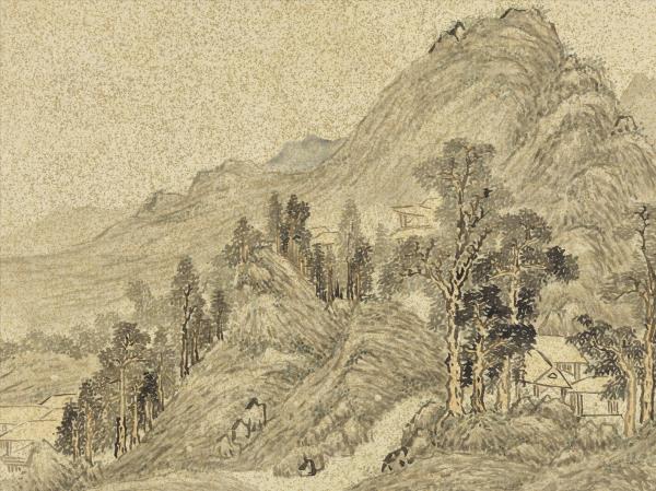 明李流芳畫唐人詩意　冊　韋應物南塘泛舟會元六昆季詩