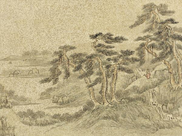 明李流芳畫唐人詩意　冊　劉長卿尋南溪常山道人隱居詩