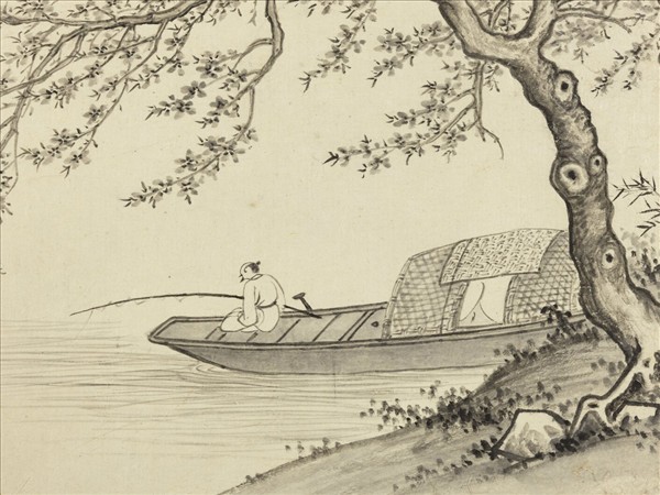 明項聖謨山水　冊　桃花釣船