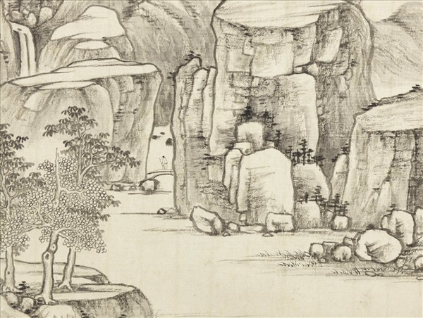 明項聖謨山水　冊　層巖峭峙