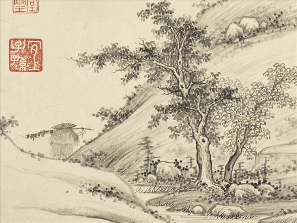 明項聖謨山水　冊　山雨歸漁