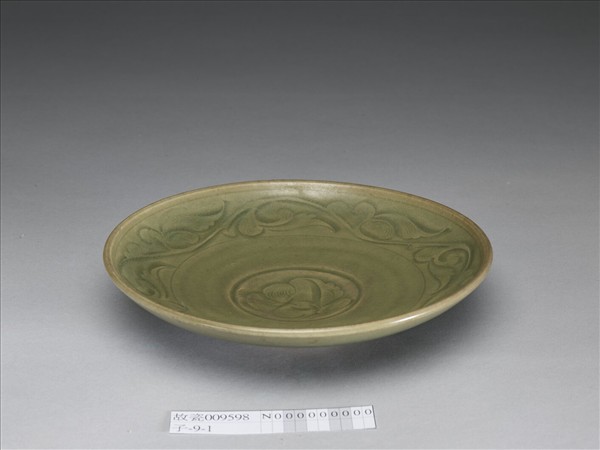 臨汝窯 青瓷劃花盤