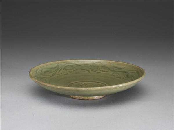 臨汝窯 青瓷劃花盤