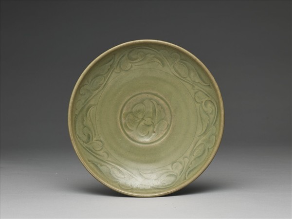 臨汝窯 青瓷劃花盤