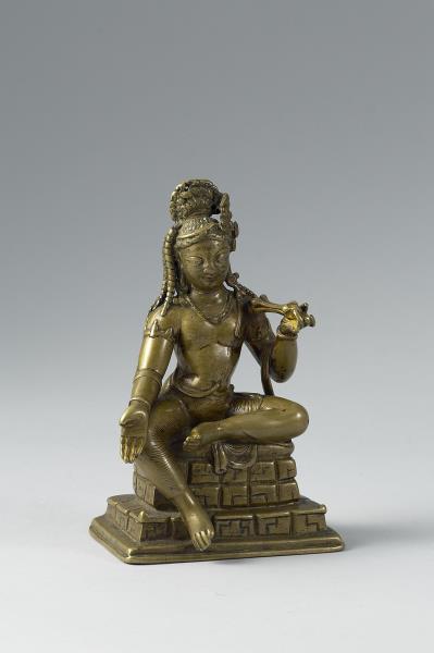 青銅金剛手菩薩半跏舒坐像
