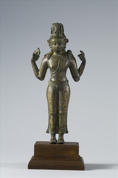 青銅鎏金四臂觀音菩薩立像