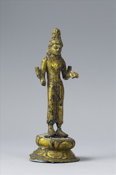 青銅鎏金四臂觀音菩薩立像