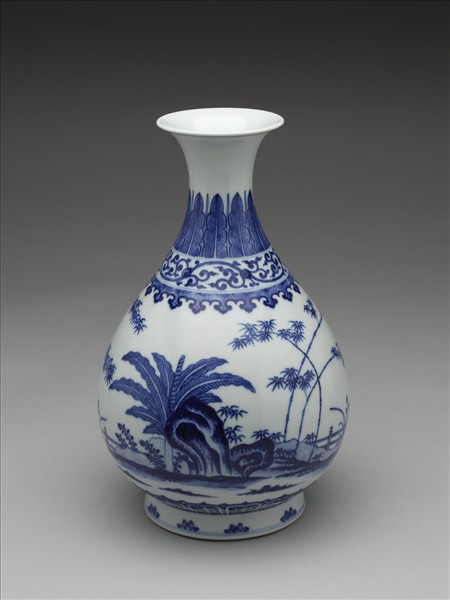 青花歲寒三友圖玉壺春瓶