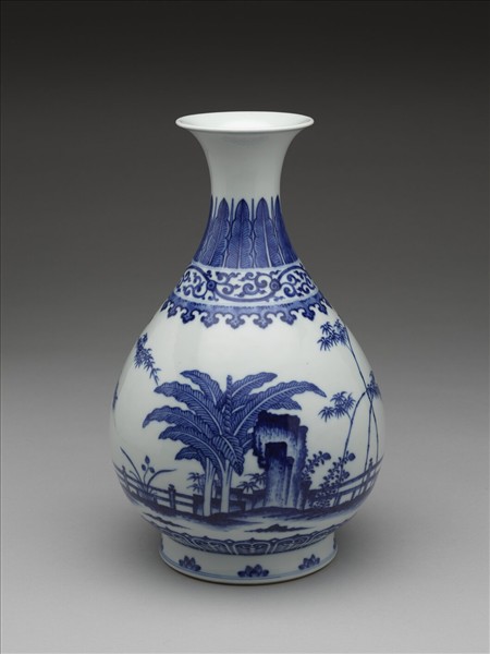 青花歲寒三友圖玉壺春瓶