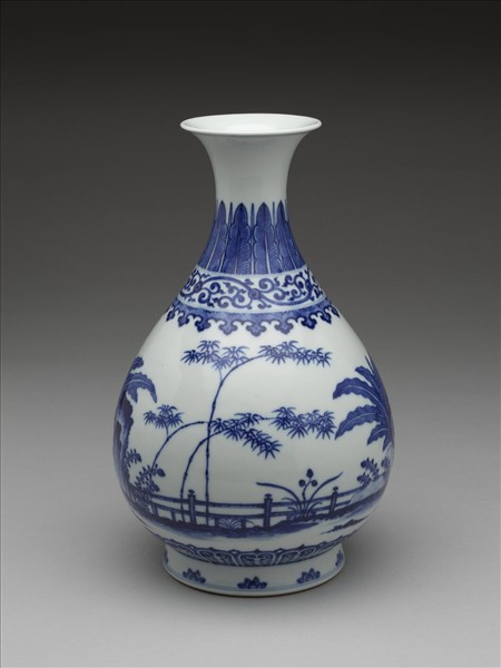 青花歲寒三友圖玉壺春瓶